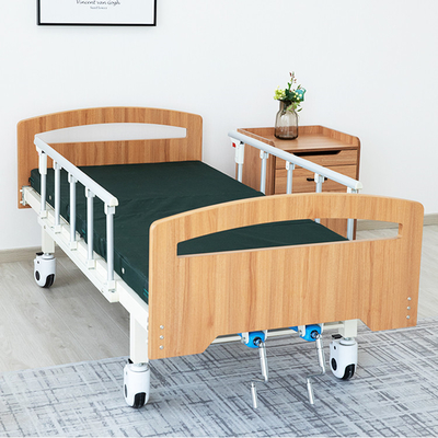 Letto di ospedale manuale regolabile indietro che solleva la testata del letto di legno dei letti di stile dell'ospedale con le rotaie