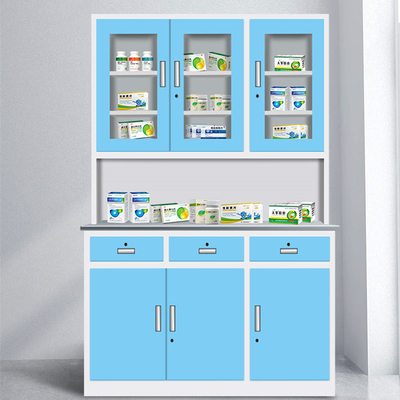 Supporto su misura laminato a freddo di spruzzatura elettrostatica dell'armadietto di esposizione della medicina dell'acciaio H1800*W1200*D500mm